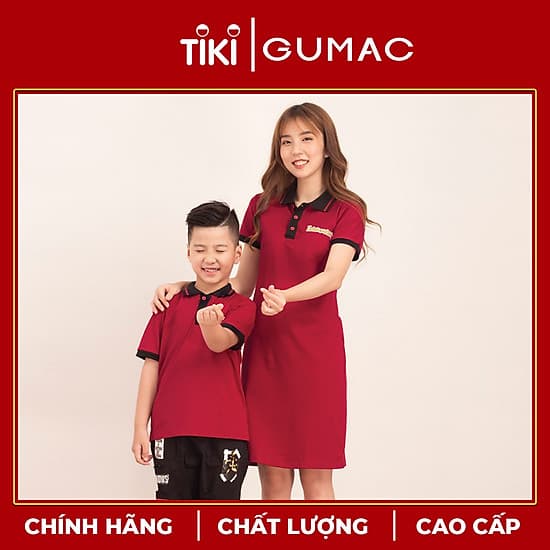 Áo thun cho bé trai phối màu cổ bẻ GUMAC AKA514