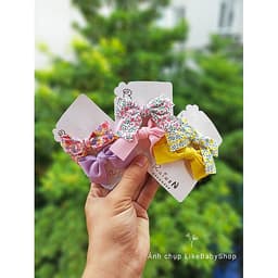 Kẹp tóc cho bé gái set 2 chiếc đính nơ rất dễ thương PK36
