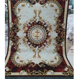 Thảm trang trí trải sàn Sofa phòng khách sang trọng hiện đại Bali in 3D Nhung nỉ lì cao cấp BL41 - Đa Giác Cam