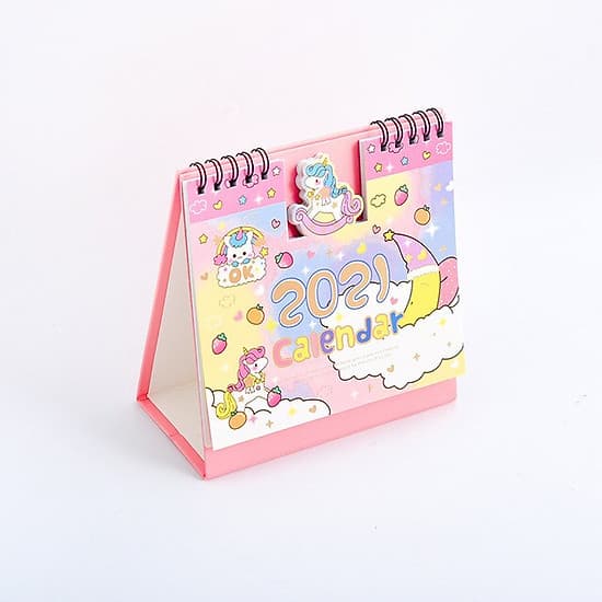 Lịch Để Bàn 2021 Siêu Dễ Thương Để Bàn Làm Việc Học Tập Tặng Kèm Sticker Trang Trí 