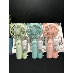 Quạt cầm tay mini có phun sương chất liệu nhựa ABS bền đẹp thiết kế đáng yêu có cổng sạc hình tai gấu