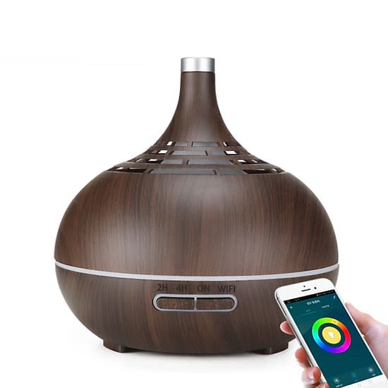 Máy phun sương tạo ẩm khuếch tán tinh dầu kết nối Wifi 150wifi tích hợp đèn LED 7 màu thông minh, Công suất 12W