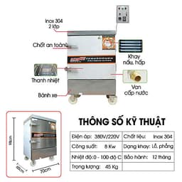 Tủ Hấp Giò Chả Bằng Điện 6 Khay NEWSUN Việt Nam Chính Hãng