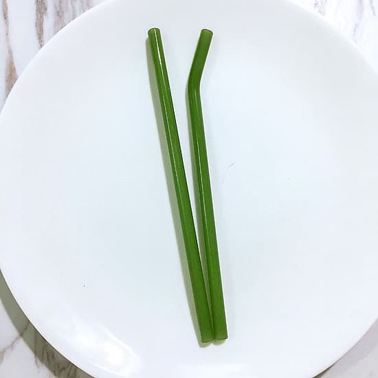 Ống Hút Thủy Tinh Lẻ Thẳng/Cong - Nhiều Màu - 20cm x 0.8cm