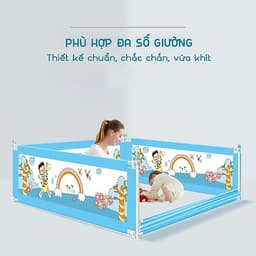 Thanh chắn giường cho bé an toàn cao cấp trượt lên trượt xuống nút bấm hiện đại cao khoá an toàn 82 cm Aachmann giá bán 1 thanh 