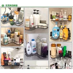 Giá góc, kệ góc treo tường bằng miếng dính (không phải khoan) cho nhà bếp, phòng tắm thêm gọn gàng, để được nhiều đồ hơn