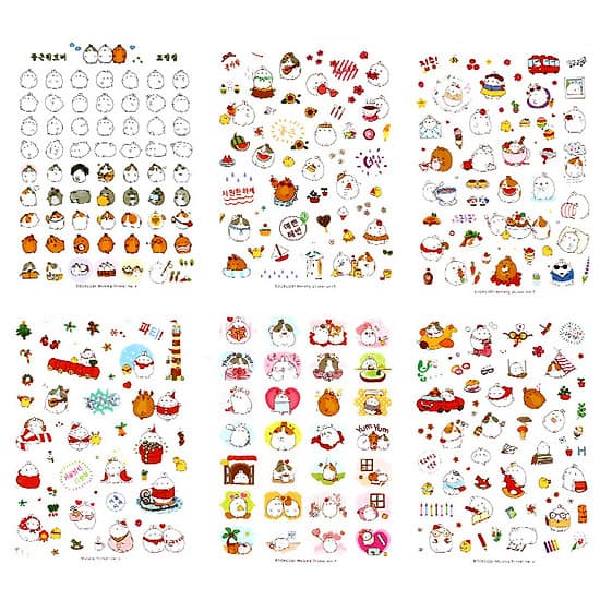 Sticker Dán Trang Trí Molang và Piu Piu ( Trang Trí Sổ Kế Hoạch, Sổ Nhật Ký) | Nhiều Mẫu