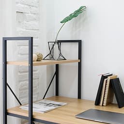Bàn Làm Việc BEYOURs Neuly Table Gỗ Chân Sắt Phối Kệ Sách Đa Năng
