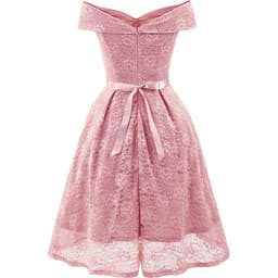 Đầm Dự Tiệc Ren Hở Vai Chân Váy Xòe