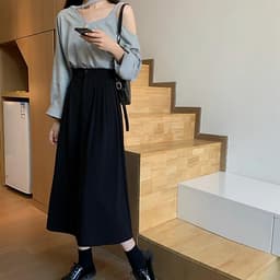 Chân Váy Chữ A Lưng Cao Thời Trang Cho Nữ