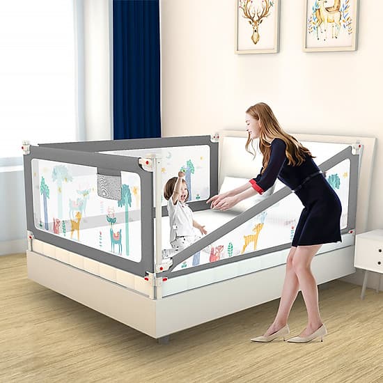 Thanh chắn giường cho bé an toàn cao cấp chống kẹt, cao tới 105cm, hạ được 1 góc, 24 nắc điều chỉnh mẫu mới nhất trượt lên xuống (Giá 1 thanh) 