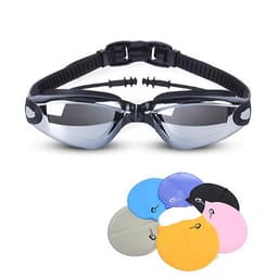 Kính Bơi Tráng Gương  kèm bịt tại cao cấp Cleacco chống sương mù , chống tia UV Hàng chính hãng - Tặng kèm nón bơi Silicon ( Màu ngẫu nhiên ) 
