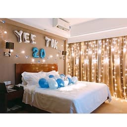 Dây Đèn LED Rèm Trăng Sao Chống Thấm Nước Trang Trí Ngoài Trời - Dài 2.5 Mét