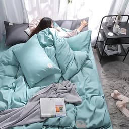 Bộ 4 món chăn ga gối cotton Tici cao cấp TC45 hàng đẹp (set gồm 1 ga, 1 chăn có khóa lồng được ruột, 2 vỏ gối)