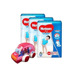 Combo 3 Tã dán HUGGIES DRY JUMBO M48/L42/XL38/XXL34 [Tặng Xe bông]