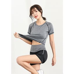 Bộ quần áo tập Gym nữ - Set quần đùi và áo thun thể thao tay ngắn