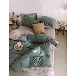 Bộ 4 món chăn ga gối cotton Tici cao cấp TC45 hàng đẹp (set gồm 1 ga, 1 chăn có khóa lồng được ruột, 2 vỏ gối)