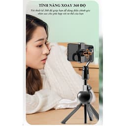 Chân Máy Chụp Ảnh, Quay Phim, Livestream Kẹp Ipad, Điện Thoại LT04 - Có Điều Khiển Từ Xa - Hàng Nhập Khẩu