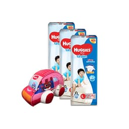 Combo 3 Tã dán HUGGIES DRY JUMBO M48/L42/XL38/XXL34 [Tặng Xe bông]