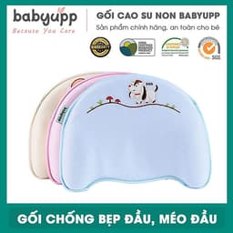Gối cao su non chống méo đầu, bẹp đầu, nghẹo cổ, còm lưng cho bé. Gối cho trẻ sơ sinh Babyupp