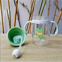 Bình tập uống nước cho bé Lock&Lock 240ml 350ml - Hàng chính hãng, chất liệu nhựa Tritan, có ống hút, có quai cầm, chống sặc, họa tiết ngẫu nhiên