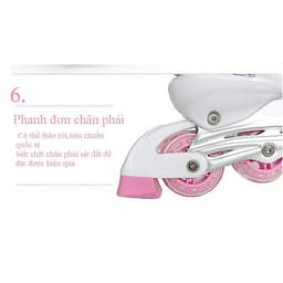 Giày trượt Patin thể thao tăng cường vận động, giải trí cho trẻ em HM089 bánh xe phát sáng tặng kèm bộ đồ bảo hộ 7 món