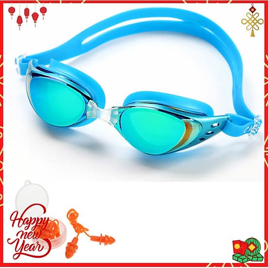 Kính Bơi Cleacco Polycarbonate Cao Cấp Chống Sương Mù , Tia Cực Tím Tặng Kèm Bịt Tai Và Đệm Mũi