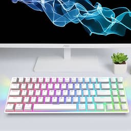 Bàn phím cơ không dây mini LED RGB 71 phím - Red Swicth - Hàng chính hãng