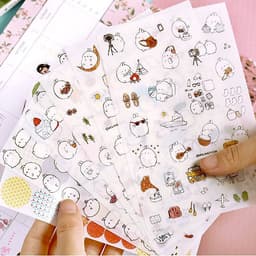 Sticker Dán Trang Trí Molang và Piu Piu ( Trang Trí Sổ Kế Hoạch, Sổ Nhật Ký) | Nhiều Mẫu