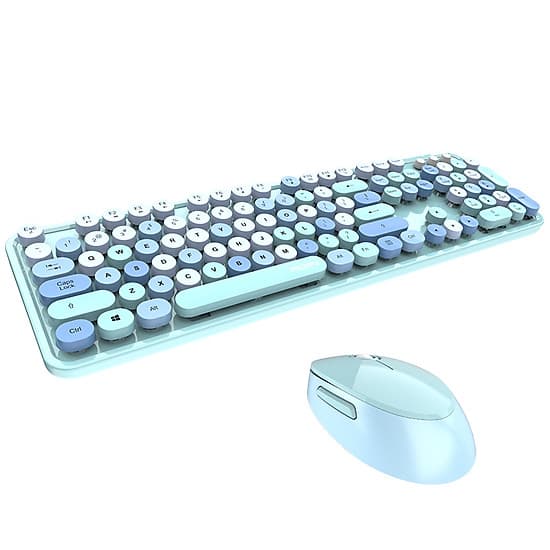 Bàn phím và chuột màu hỗn hợp trò chơi 2.4Ghz không dây Vintage Universal Bàn phím và bàn chơi game dành cho nữ