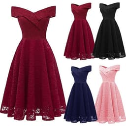 Váy Ren Dự Tiệc Nữ Hở Vai Phong Cách Cổ Điển