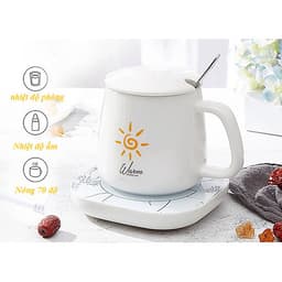 Ly uống nước cafe giữ nóng nhiệt độ, ly đun nước văn phòng, cốc gia nhiệt giữ nóng