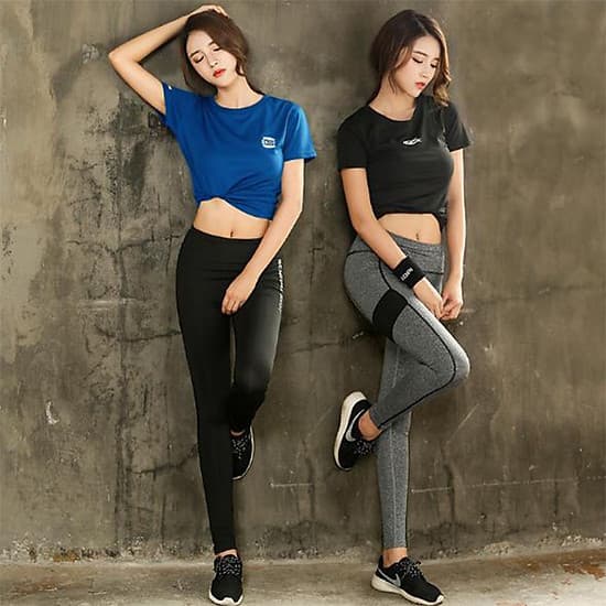 Set Bộ đồ quần Legging áo thun thể thao nữ  ( Đồ Tập Gym, Yoga, Aerobic )