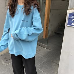 Áo Sweater Mỏng Cổ Tròn Thêu Chữ Thời Trang Cho Nữ