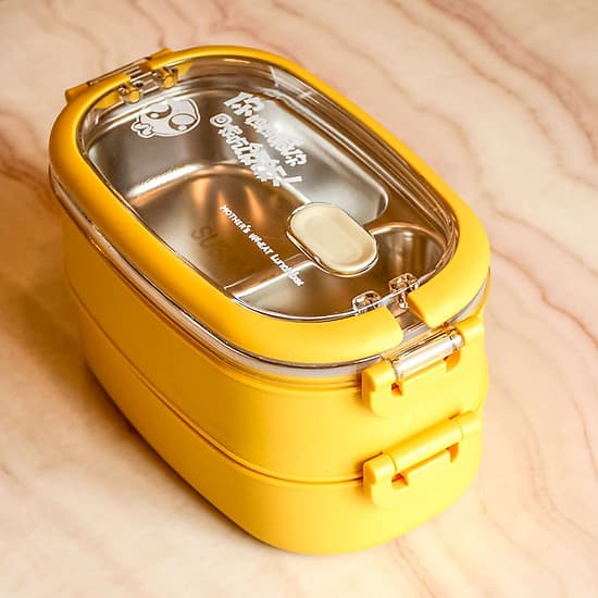 Bộ Hộp Cơm Giữ Nhiệt 2 Lớp 2 Tầng 2 Ngăn INOX304 Thiết Kế Hiện Đại