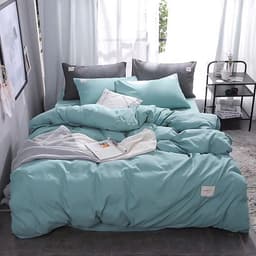 Bộ 4 món chăn ga gối cotton Tici cao cấp TC45 hàng đẹp (set gồm 1 ga, 1 chăn có khóa lồng được ruột, 2 vỏ gối)