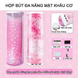 Hộp bút đa năng thông minh có kim tuyến có mật khẩu cơ xoay dành cho học sinh rất tiện lợi
