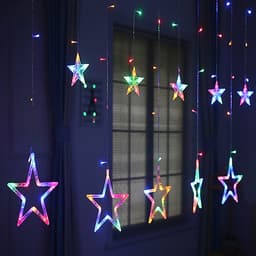 Dây Đèn LED Rèm Trăng Sao Chống Thấm Nước Trang Trí Ngoài Trời - Dài 2.5 Mét