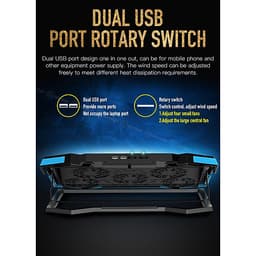 Đế Tản Nhiệt Laptop 5 Quạt LED Không Ồn