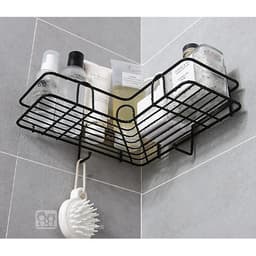 Giá góc, kệ góc treo tường bằng miếng dính (không phải khoan) cho nhà bếp, phòng tắm thêm gọn gàng, để được nhiều đồ hơn