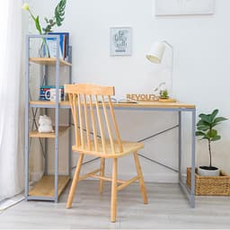 Bàn Làm Việc BEYOURs Neuly Table Gỗ Chân Sắt Phối Kệ Sách Đa Năng