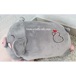GỐI MỀN heo phê ngủ 3 trong 1, 4 chiều siêu mịn, bộ chăn gối văn phòng