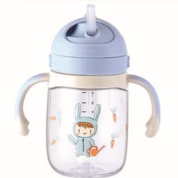 Bình tập uống nước cho bé Lock&Lock 240ml 350ml - Hàng chính hãng, chất liệu nhựa Tritan, có ống hút, có quai cầm, chống sặc, họa tiết ngẫu nhiên