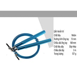 Dây nhảy lõi thép, tay cầm hợp kim nhôm, bền bỉ dẻo dai Cleacco