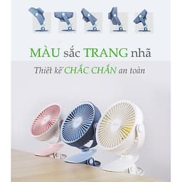 Quạt sạc mini đế kẹp xoay góc 360 độ, dung lượng 2000mAh thời gian sử dụng lên đến 5 giờ, an toàn cho trẻ nhỏ YOOBAO F15 - Hãng phân phối chính thức