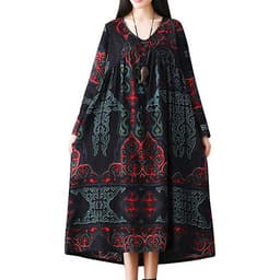 Đầm Retro Dáng Rộng Cổ Tim Nữ