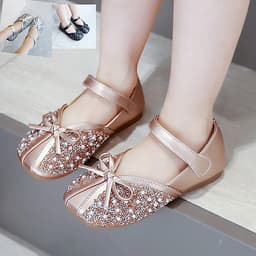 Giày công chúa cho bé gái 1 - 12 tuổi kiểu búp bê gắn kim sa lấp lánh GE69