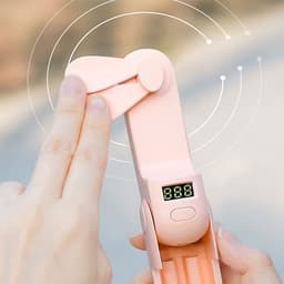 Quạt mini cầm tay kiêm pin sạc dự phòng và kẹp điện thoại 3 trong 1 nhỏ gọn tiện lợi dung lượng 1200mAh thiết kế mặt LED điện tử