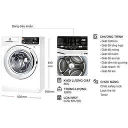 Máy Giặt Cửa Trước Inverter Electrolux EWF8025BQ (8kg) - Hàng Chính Hãng