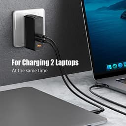 Củ sạc nhanh Baseus GaN 120W 120W PD3.0 QC3.0 SCP FCP 3 cổng sạc với 2 cổng Type-C và 1 cổng sạc mini cho laptop